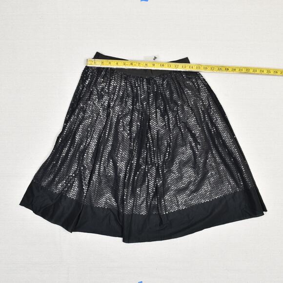 NEW Talbots Women A Line Skirt Sequin Zip Cotton Black Size 6 - Picture 4 of 8